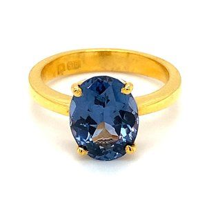 Certified Cobalt Blue Spinel 3.40ct Solid 22K Ring